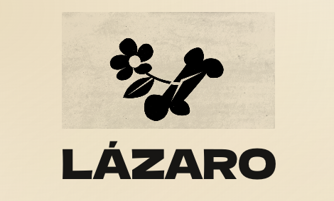 LÁZARO · hueso y flor sobre papel